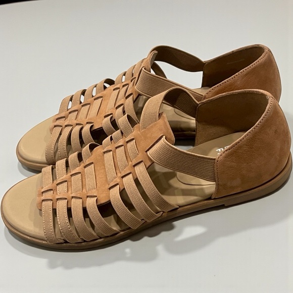 Eileen Fisher Shoes - Eileen Fisher Tan Rato Casual Elastic Gladiator Sandals Flats